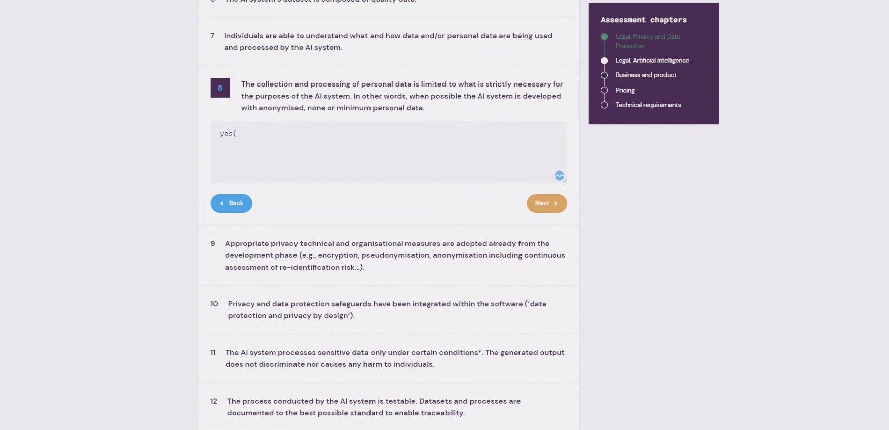 The Digital Toolbox AI assessment environment